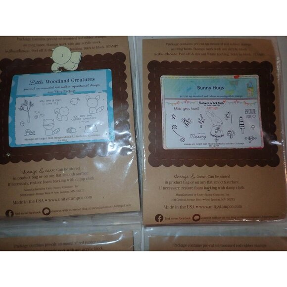 LOT Unity Stamps Sets Bunny Hugs Woodland Little Outer space Birdie Ladies Lads - Picture 3 of 8